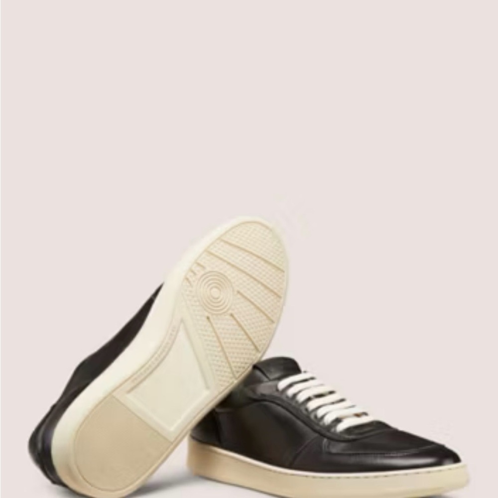 Stuart Weitzman Black and Cream Women's Leather Sneakers - Picture 3 of 8